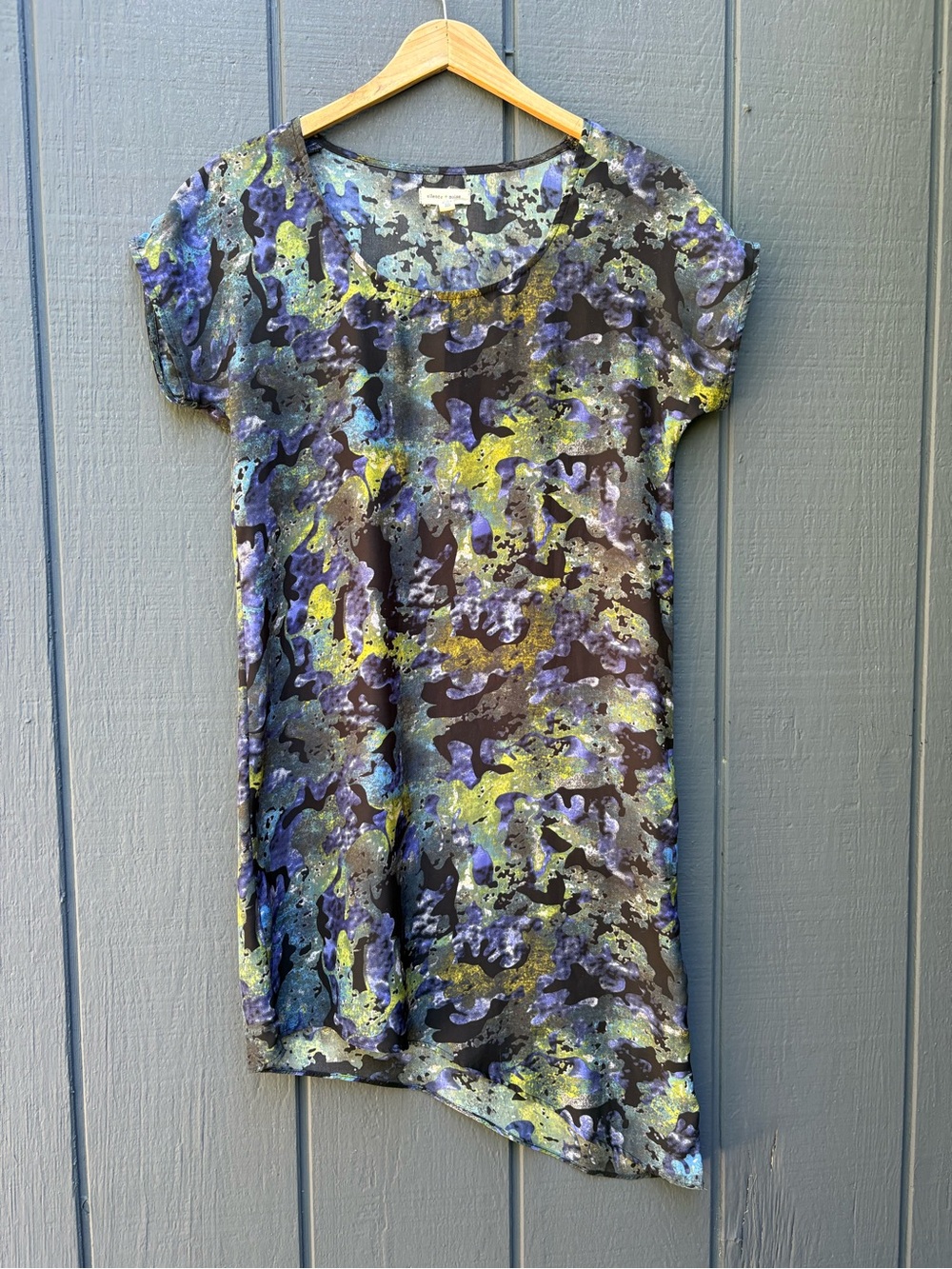 Silence & Noise Abstract Print Short Sleeve Tunic Dress Sz XS